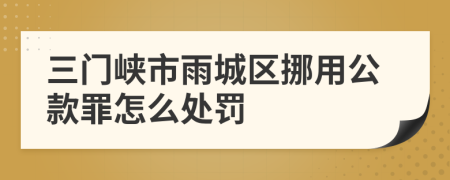 三门峡市雨城区挪用公款罪怎么处罚