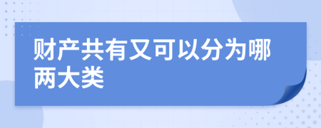 财产共有又可以分为哪两大类