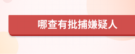 哪查有批捕嫌疑人