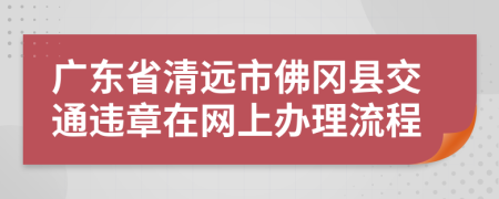 广东省清远市佛冈县交通违章在网上办理流程