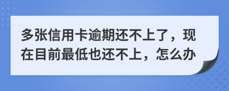 多张信用卡逾期还不上了，现在目前最低也还不上，怎么办