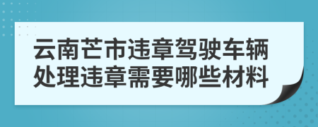 云南芒市违章驾驶车辆处理违章需要哪些材料