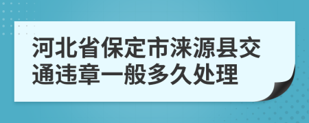 河北省保定市涞源县交通违章一般多久处理