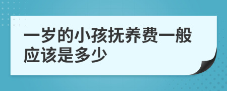 一岁的小孩抚养费一般应该是多少