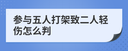 参与五人打架致二人轻伤怎么判