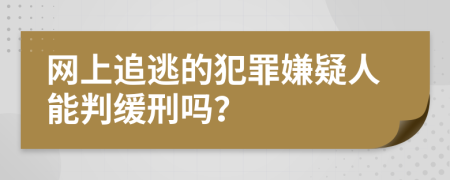 网上追逃的犯罪嫌疑人能判缓刑吗？