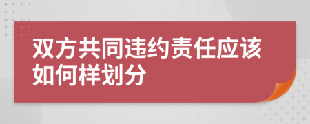 双方共同违约责任应该如何样划分