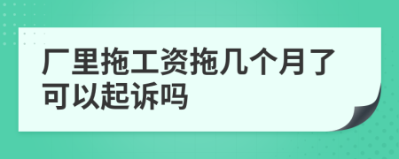 厂里拖工资拖几个月了可以起诉吗