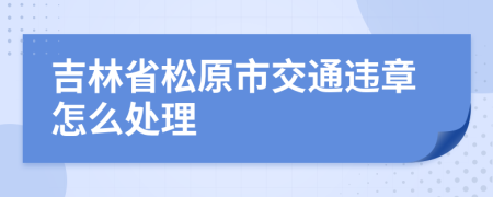 吉林省松原市交通违章怎么处理