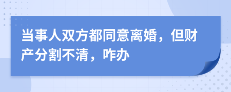 当事人双方都同意离婚，但财产分割不清，咋办