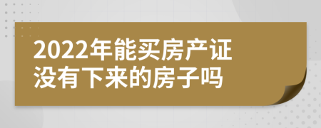 2022年能买房产证没有下来的房子吗