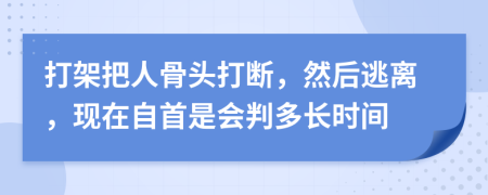 打架把人骨头打断，然后逃离，现在自首是会判多长时间