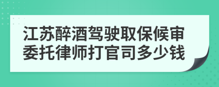 江苏醉酒驾驶取保候审委托律师打官司多少钱