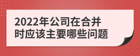 2022年公司在合并时应该主要哪些问题