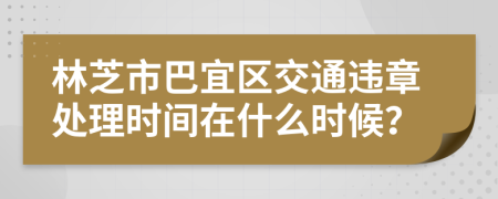 林芝市巴宜区交通违章处理时间在什么时候？