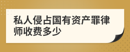 私人侵占国有资产罪律师收费多少