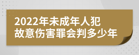 2022年未成年人犯故意伤害罪会判多少年