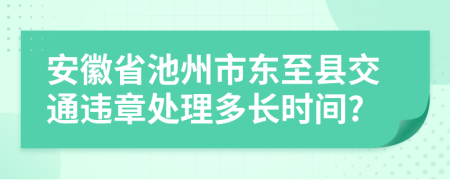 安徽省池州市东至县交通违章处理多长时间?