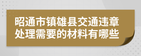昭通市镇雄县交通违章处理需要的材料有哪些