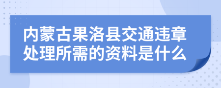 内蒙古果洛县交通违章处理所需的资料是什么