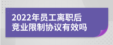 2022年员工离职后竞业限制协议有效吗