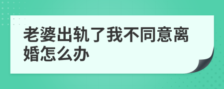 老婆出轨了我不同意离婚怎么办