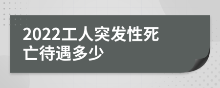 2022工人突发性死亡待遇多少