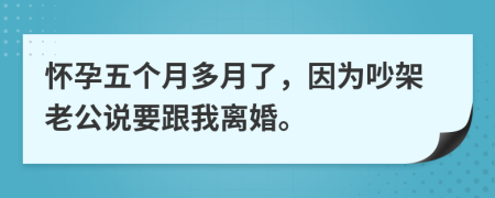 怀孕五个月多月了，因为吵架老公说要跟我离婚。