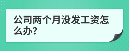 公司两个月没发工资怎么办？