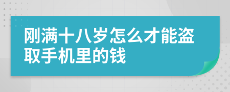 刚满十八岁怎么才能盗取手机里的钱