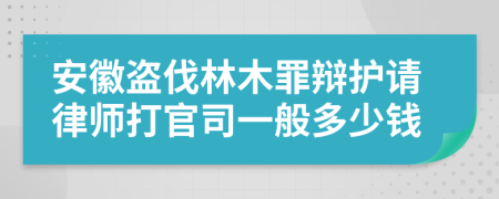 安徽盗伐林木罪辩护请律师打官司一般多少钱