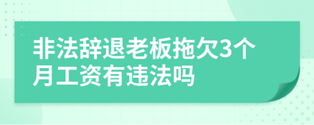 非法辞退老板拖欠3个月工资有违法吗