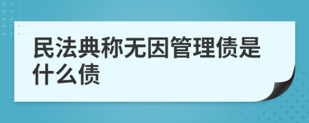 民法典称无因管理债是什么债