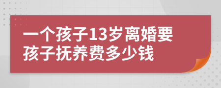 一个孩子13岁离婚要孩子抚养费多少钱