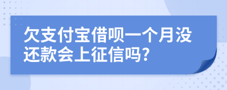 欠支付宝借呗一个月没还款会上征信吗?