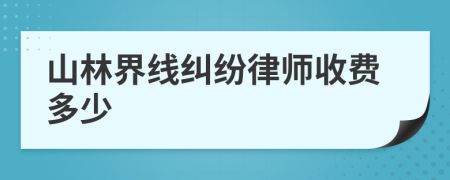 山林界线纠纷律师收费多少