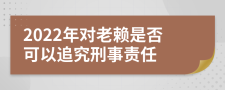 2022年对老赖是否可以追究刑事责任