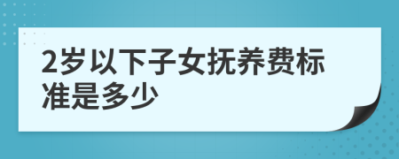2岁以下子女抚养费标准是多少