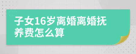 子女16岁离婚离婚抚养费怎么算