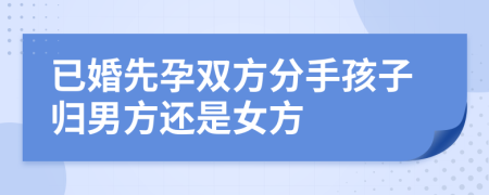 已婚先孕双方分手孩子归男方还是女方