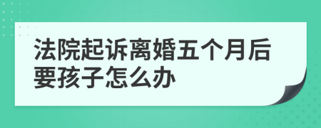 法院起诉离婚五个月后要孩子怎么办