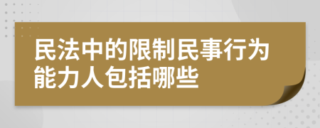 民法中的限制民事行为能力人包括哪些