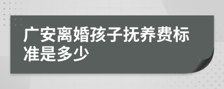 广安离婚孩子抚养费标准是多少