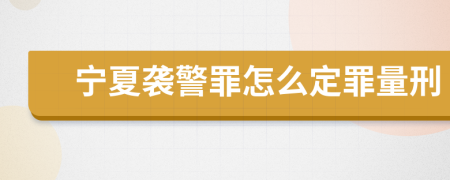 宁夏袭警罪怎么定罪量刑