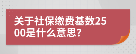 关于社保缴费基数2500是什么意思？