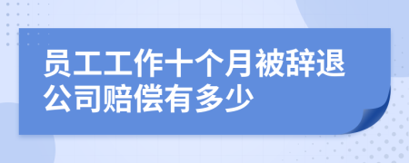员工工作十个月被辞退公司赔偿有多少