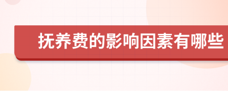 抚养费的影响因素有哪些