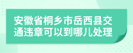 安徽省桐乡市岳西县交通违章可以到哪儿处理