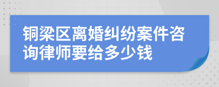 铜梁区离婚纠纷案件咨询律师要给多少钱