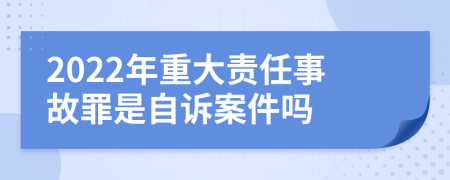 2022年重大责任事故罪是自诉案件吗